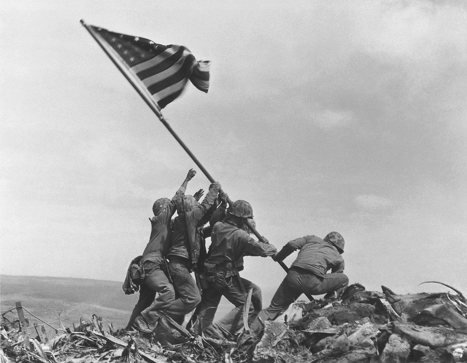 raising the flag on Iwo Jima
